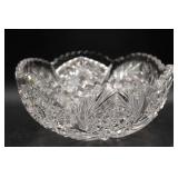 Vintage Cut Crystal Bowl with Intricate Design