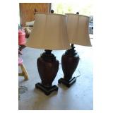 Table Lamps with Embossed Bases and Shades