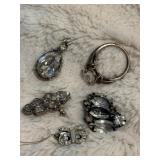 5 Vintage Rhinestone Jewelry Pieces