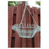 Vintage Metal Hanging Flower Basket