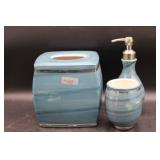 Nicole Miller Blue Ceramic Bathroom Accessories Se