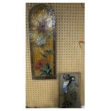 Stained Glass Panels with Floral and Parrot Design