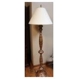 Vintage Brass Like Hand Painted Lamp