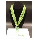 Butterfly Pendant Necklace and Earrings Set in Gre