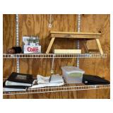 Household Items Including Tray, Bottles, and Puzzl