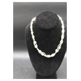 Beaded Necklace with Twisted Clear Seed Beads and