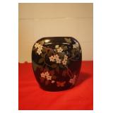 Black Vase with Nature Design Black Vase with Nature Design