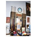 Vtg 7 Foot Fischer Pool Table with Budweiser Rack Vtg 7 Foot Fischer Pool Table with Budweiser Rack