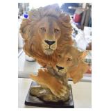 Lion Couple Head Bust Lion Couple Head Bust