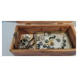 Cedar Box with Costume Jewelry