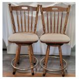 Spindle Back Bar Stools with Foot Rest