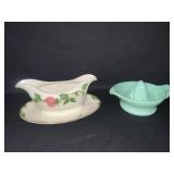 Franciscan Gravy Bowl & Vtg. Jeanette Glass Green