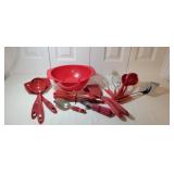 Collection of Red Kitchen Utensils