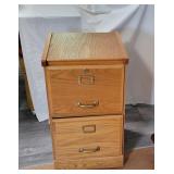 Oak 2 Drawer File Cabinet