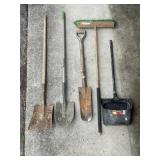 3 Various Types of Shovels, Shop Broom & Dust Pan