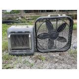 Industrial/Commercial Heater & a Box Fan-Both Work