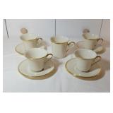 5 Lenox Eternal Cups & Saucers