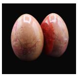 Pink Marble Egg Book Ends