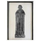 Medieval Brass Rubbing Style Print