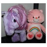 Vtg Care Bear & Purple My Little Pony Style Plush