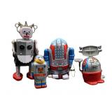 Vntg Tin Toy Robots (4)
