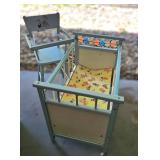 Vntg Doll Crib & High Chair