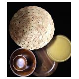 Vntg Wood Serving Bowls & Lazy Susan