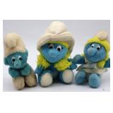 3 Vtg Applause Smurf Plush Toys