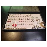 Costume Earrings & More in Plastic Case