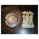 2 Vintage Burns Detective Agency Badges