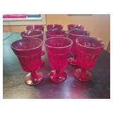 9 Noritake Ruby Red Goblets