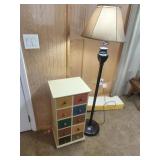 Small Organizing Cabinet & Floor Lamp