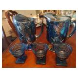Indiana Carnival Glass Iridescent Pitchers & Cups Indiana Carnival Glass Iridescent Pitchers & Cups