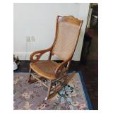 Antique Caned Lincoln Rocking Chair Antique Caned Lincoln Rocking Chair
