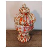 MCM Ceramic Urn with Orange Highlights MCM Ceramic Urn with Orange Highlights