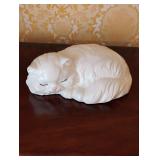 White Ceramic Sleeping Cat White Ceramic Sleeping Cat
