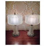 Pair of Art Deco Frosted Boudoir Lamps Pair of Art Deco Frosted Boudoir Lamps