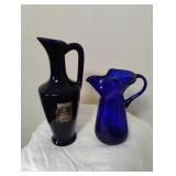 2 Cobalt Blue Pitchers 2 Cobalt Blue Pitchers