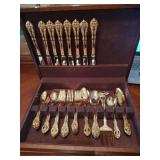 1847 Rogers Bros Gold Plated Flatware in Case 1847 Rogers Bros Gold Plated Flatware in Case