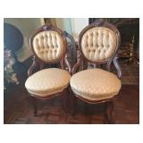 Pair Victorian Antique Parlor Chairs Pair Victorian Antique Parlor Chairs