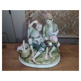 Lefton China Boys Eating Fruit Porcelain Fiqurine Lefton China Boys Eating Fruit Porcelain Fiqurine