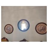 2 Round Framed Prints & 1 Round Framed Mirror 2 Round Framed Prints & 1 Round Framed Mirror