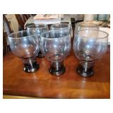 6 Smoke Bottom Goblets 6 Smoke Bottom Goblets
