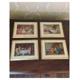 4 Vintage Prints on Wood 4 Vintage Prints on Wood