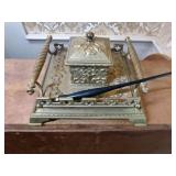 Brass Inkwell & Pen Brass Inkwell & Pen