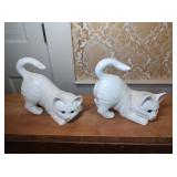 Pair Scioto Porcelain Cat Fiqurines Pair Scioto Porcelain Cat Fiqurines