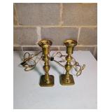 Rostand Electric Brass Candlestick Lamps Rostand Electric Brass Candlestick Lamps