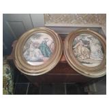 2 Oval Framed Prints 2 Oval Framed Prints