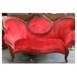 Victorian Style Carved Wood Sofa Victorian Style Carved Wood Sofa
