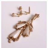 Vtg 14kt Pearl Pendant & Earrings - 6.2g Vtg 14kt Pearl Pendant & Earrings - 6.2g